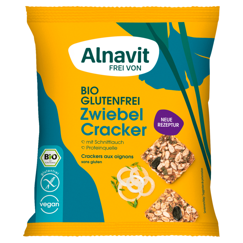 Alnavit Bio Zwiebel Cracker mit Hanf & Chia 75g